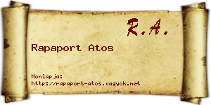 Rapaport Atos névjegykártya